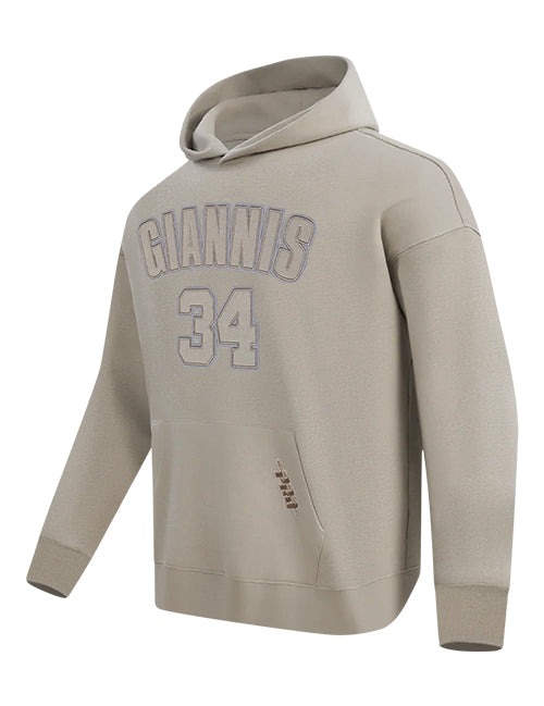 Pro Standard Neutral Giannis Antetokounmpo Milwaukee Bucks Sweatshirt-angled front
