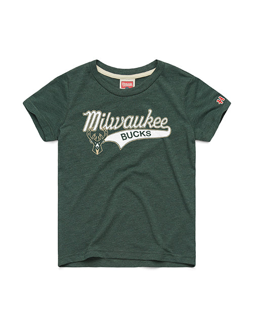 Youth Homage City Team Script Milwaukee Bucks T-Shirt