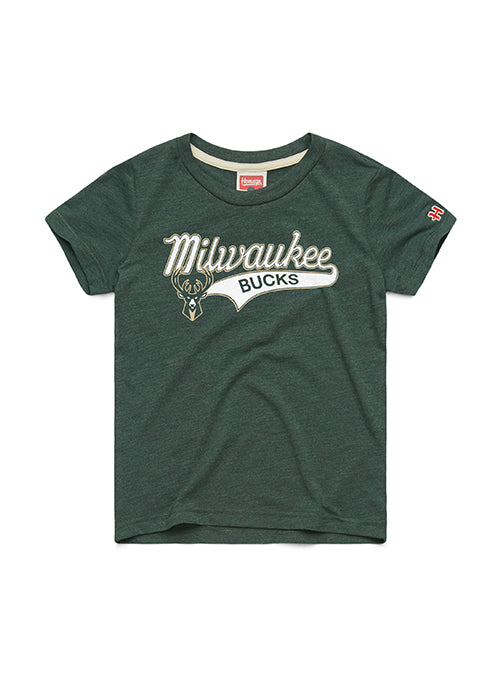 Youth Homage City Team Script Milwaukee Bucks T-Shirt
