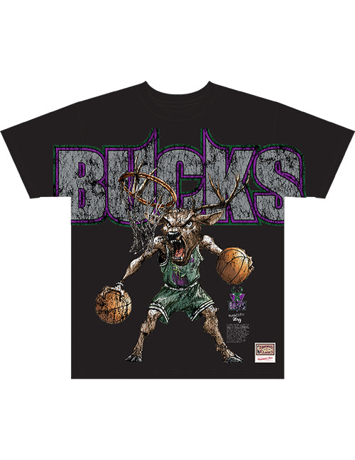 Mitchell & Ness x LRG Wild Buck Milwaukee Bucks  T-Shirt-front