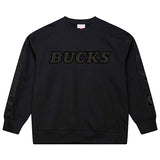 Mitchell & Ness HWC '68 Phantom Black Milwaukee Bucks Crewneck Sweatshirt-front