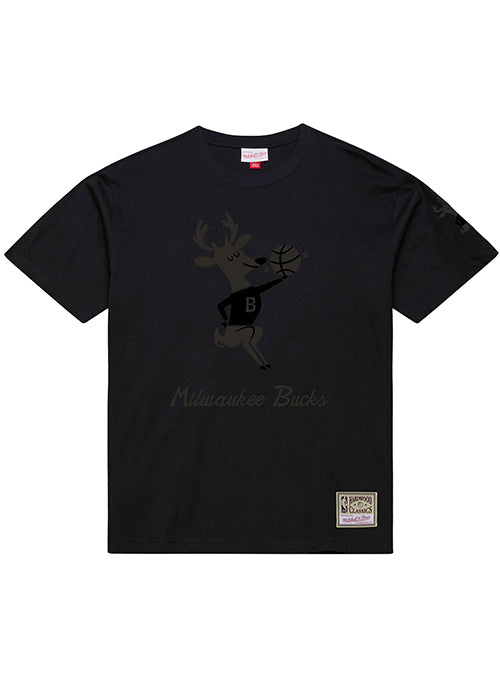 Mitchell & Ness HWC '68 Phantom Black Milwaukee Bucks T-Shirt-front