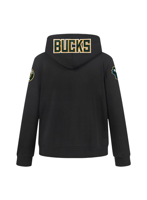 Youth Pro Standard Classic Black Milwaukee Bucks Hooded Sweatshirt-back