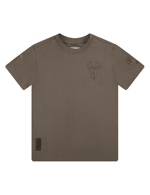 Youth Pro Standard Neutral Brown Milwaukee Bucks T-Shirt-front