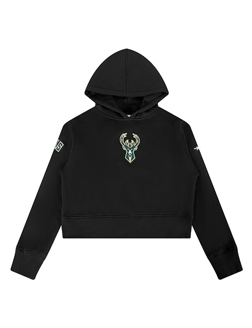 Youth Girl's Pro Standard Classic Milwaukee Bucks Hooded Sweatshirt-front