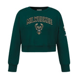 Youth Girl's Pro Standard Classic Milwaukee Bucks Crewneck Sweatshirt-front