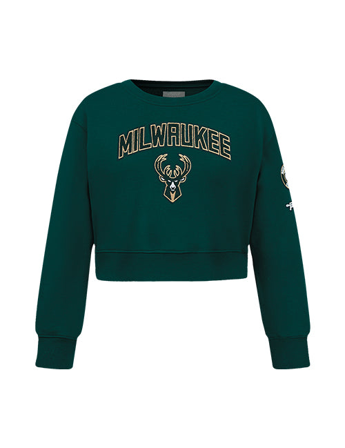 Youth Girl's Pro Standard Classic Milwaukee Bucks Crewneck Sweatshirt-front