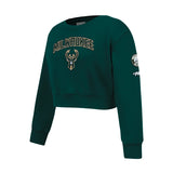 Youth Girl's Pro Standard Classic Milwaukee Bucks Crewneck Sweatshirt-angled front