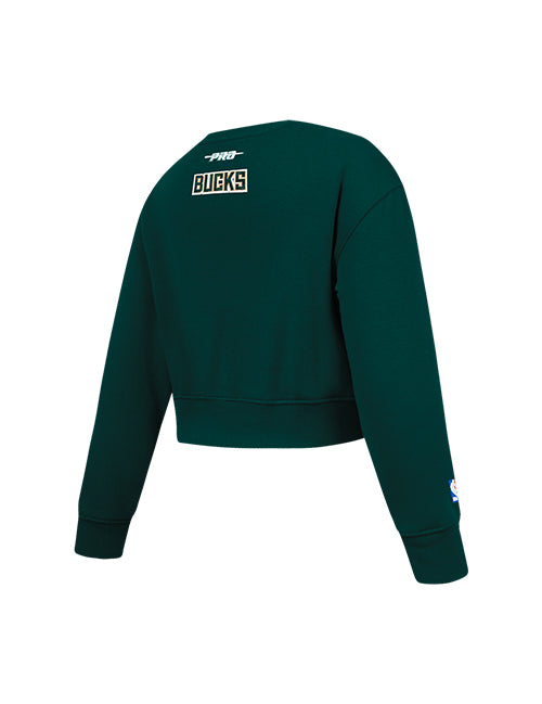 Youth Girl's Pro Standard Classic Milwaukee Bucks Crewneck Sweatshirt-angled back