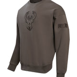 Pro Standard Neutral Brown Milwaukee Bucks Crewneck Sweatshirt-angled front