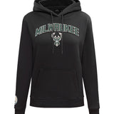 Women's Pro Standard Classic Black Milwaukee Bucks Sweatshirt-front