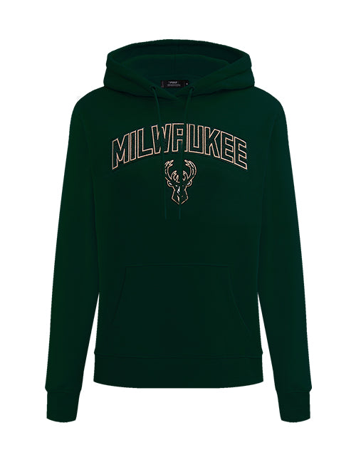 Women's Pro Standard Classic Milwaukee Bucks Green Sweatshirt-front