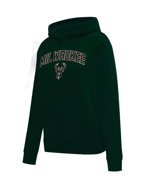 Women's Pro Standard Classic Milwaukee Bucks Green Sweatshirt-angled front