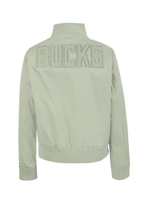 Women's Pro Standard Neutral Milwaukee Bucks Twill Jacket-back