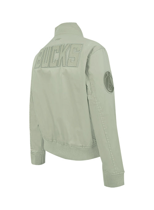 Women's Pro Standard Neutral Milwaukee Bucks Twill Jacket-angled back