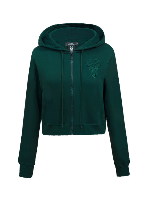 Women's Pro Standard Triple Tonal Milwaukee Bucks Full Zip Hooded Sweatshirt-front