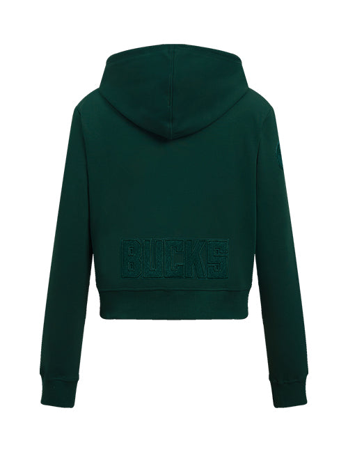 Women's Pro Standard Triple Tonal Milwaukee Bucks Full Zip Hooded Sweatshirt-back