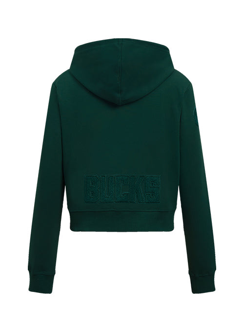 Women's Pro Standard Triple Tonal Milwaukee Bucks Full Zip Hooded Sweatshirt-back