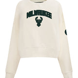 Women's Pro Standard Triple Tonal Milwaukee Bucks Crewneck Sweatshirt-front