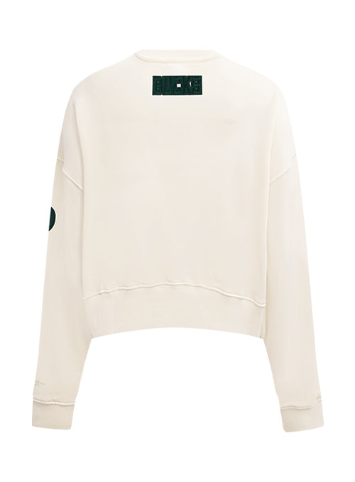 Women's Pro Standard Triple Tonal Milwaukee Bucks Crewneck Sweatshirt-back