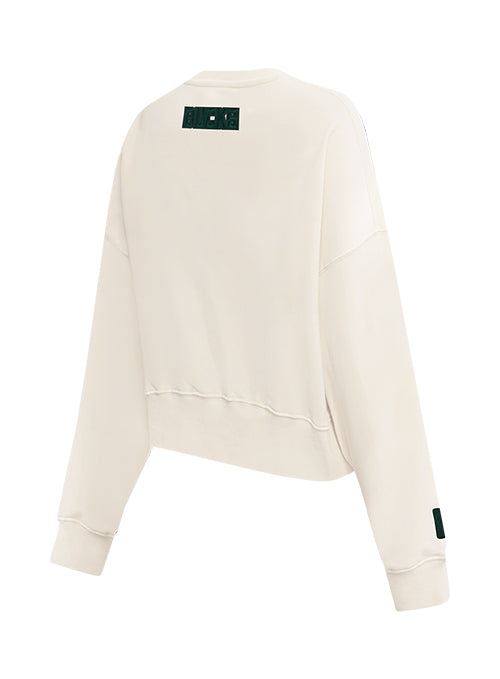 Women's Pro Standard Triple Tonal Milwaukee Bucks Crewneck Sweatshirt-angled back
