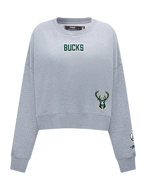 Women's Pro Standard Wingspan Milwaukee Bucks Crewneck Sweatshirt-front