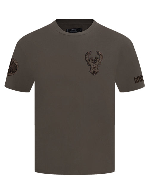 Pro Standard Neutral Brown Milwaukee Bucks Drop Shoulder T-Shirt-front