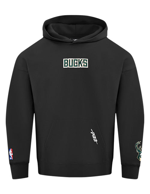 Pro Standard Wingspan Black Milwaukee Bucks Hooded Sweatshirt-front