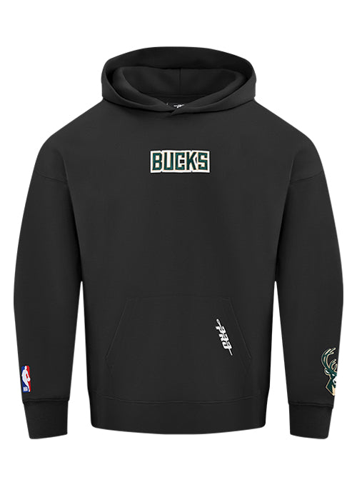 Pro Standard Wingspan Black Milwaukee Bucks Hooded Sweatshirt-front