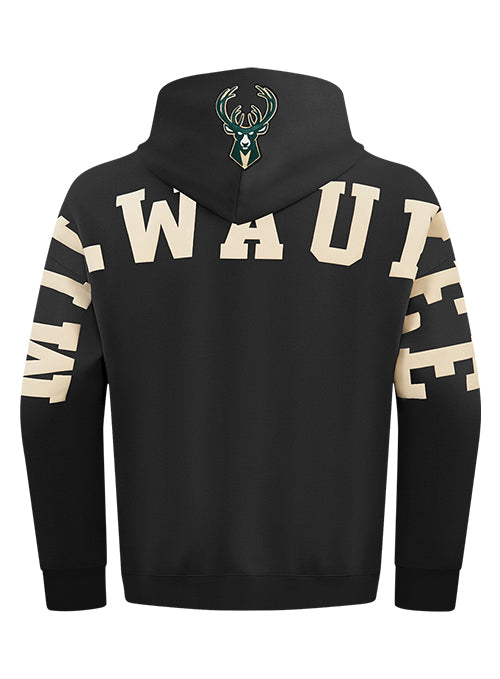 Pro Standard Wingspan Black Milwaukee Bucks Hooded Sweatshirt-back