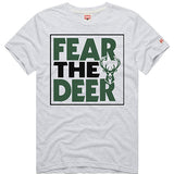 Homage Fear The Deer Grey Milwaukee Bucks T-Shirt