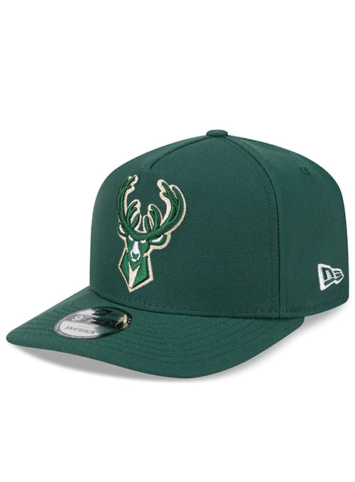 New Era 9Fifty A-Frame Team Color Milwaukee Bucks Snapback Hat-left