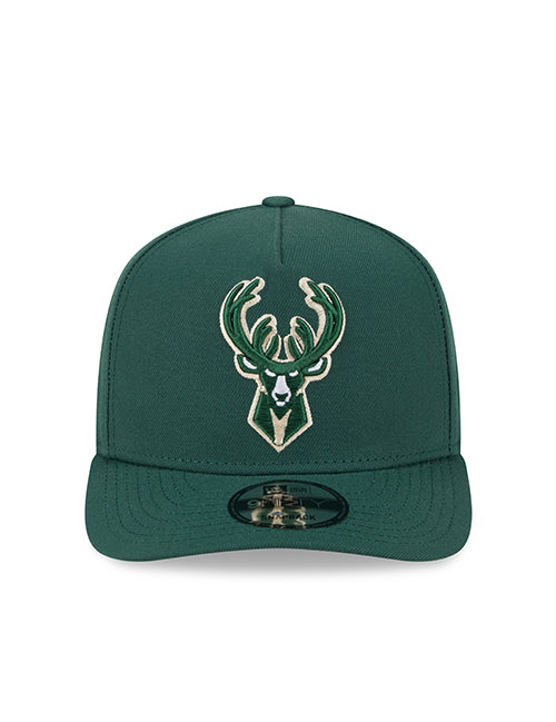 New Era 9Fifty A-Frame Team Color Milwaukee Bucks Snapback Hat-front