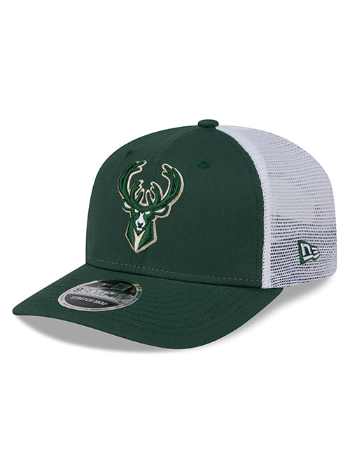 New Era 9Seventy Team Color Milwaukee Bucks Stretch Snapback Trucker Hat-left