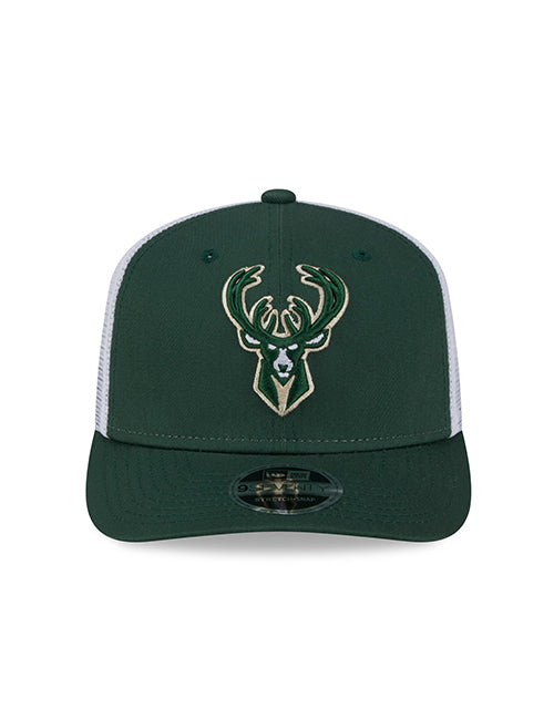 New Era 9Seventy Team Color Milwaukee Bucks Stretch Snapback Trucker Hat-front