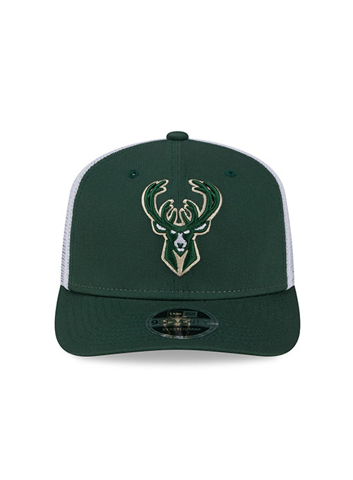 New Era 9Seventy Team Color Milwaukee Bucks Stretch Snapback Trucker Hat-front