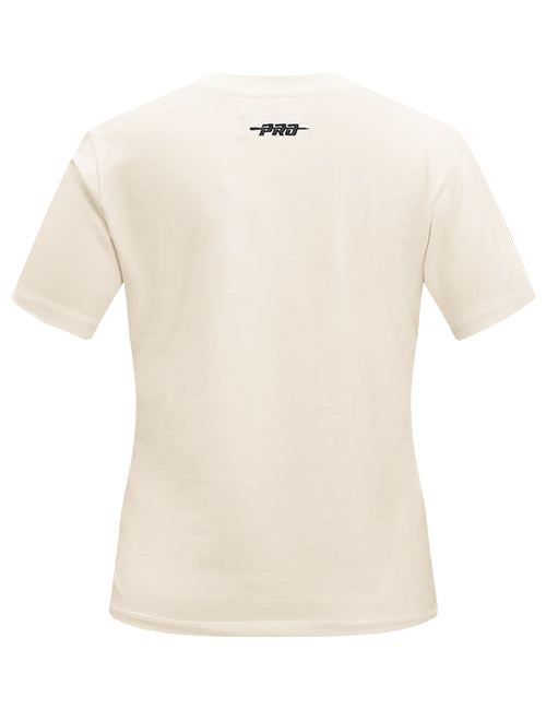 Women's Pro Standard Classic Icon Cream Milwaukee Bucks T-Shirt-back