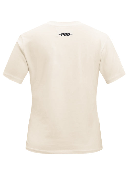 Women's Pro Standard Classic Icon Cream Milwaukee Bucks T-Shirt-back