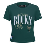 Women's Pro Standard Stamped Milwaukee Bucks Slim T-Shirt-front