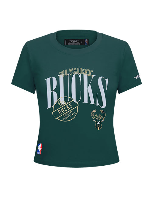 Women's Pro Standard Stamped Milwaukee Bucks Slim T-Shirt-front