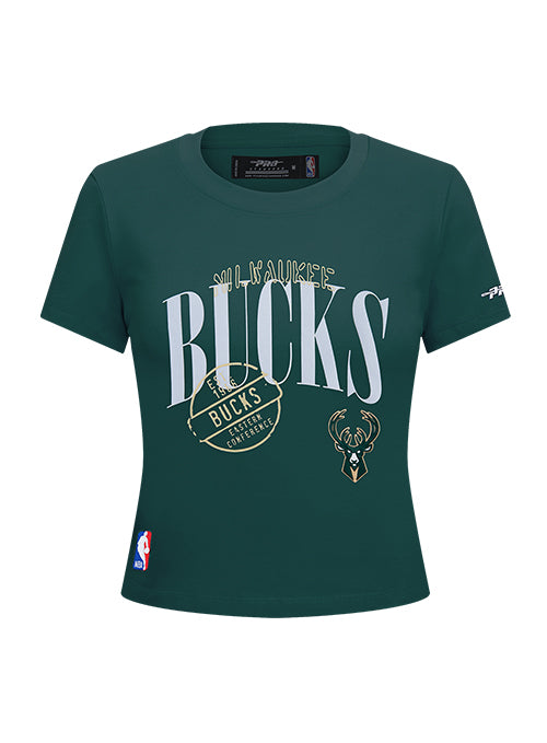 Women's Pro Standard Stamped Milwaukee Bucks Slim T-Shirt-front