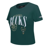 Women's Pro Standard Stamped Milwaukee Bucks Slim T-Shirt-angled front