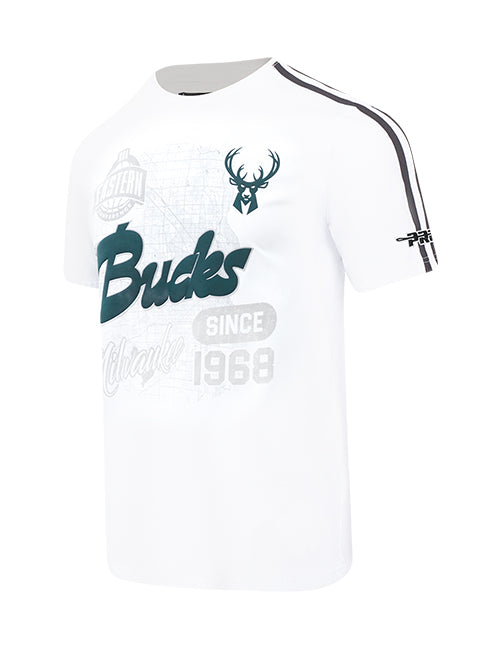 Pro Standard Mapped Out Milwaukee Bucks T-Shirt-angled front