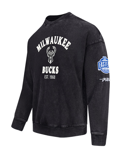 Pro Standard First Time Milwaukee Bucks Crewneck Sweatshirt-angled front