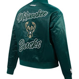 Women's Pro Standard Crystalline Milwaukee Bucks Satin Jacket-angled back