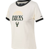 Women's Pro Standard Original Players Milwaukee Bucks Ringer T-Shirt-angled front