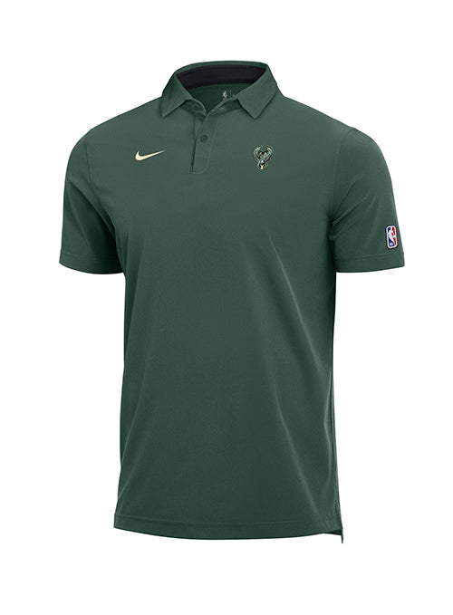Nike Dri-FIT Green Milwaukee Bucks Short Sleeve Polo-front
