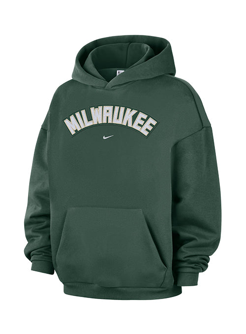 Nike Standard Issue Evergreen+ Green Milwaukee Bucks Hooded Sweatshirt-front