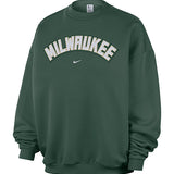 Nike Standard Issue Evergreen+ Milwaukee Bucks Crewneck Sweatshirt