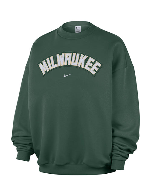 Nike Standard Issue Evergreen+ Milwaukee Bucks Crewneck Sweatshirt
